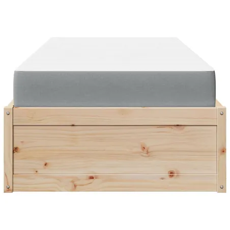 Lit avec matelas 100x200 cm bois massif de pin
