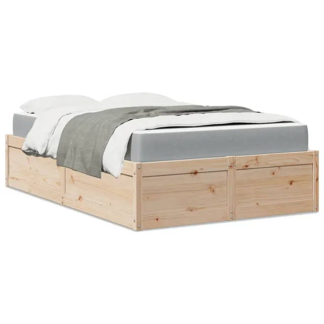 Lit avec matelas 140x190 cm bois massif de pin