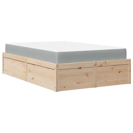 Lit avec matelas 140x190 cm bois massif de pin