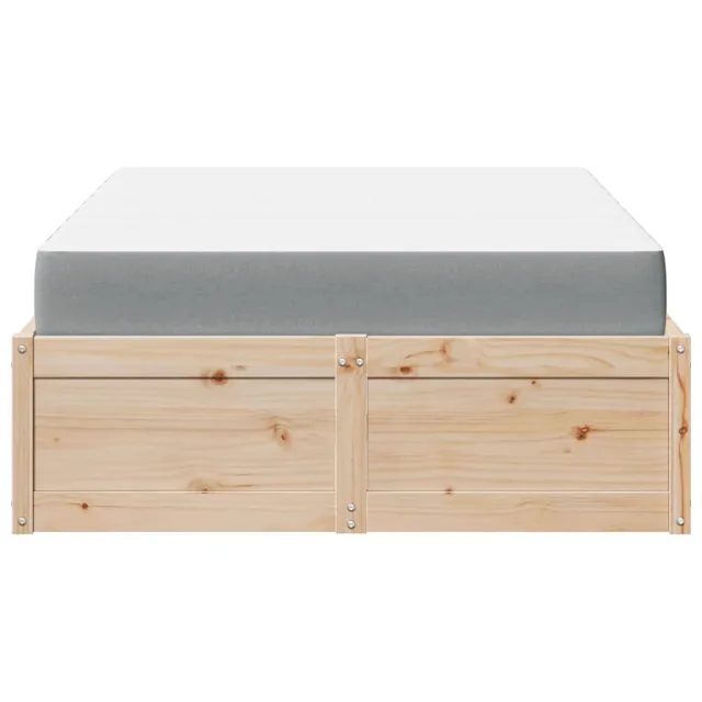 Lit avec matelas 140x190 cm bois massif de pin