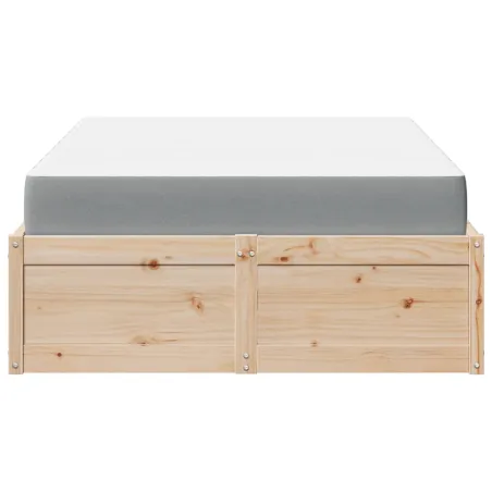 Lit avec matelas 140x190 cm bois massif de pin