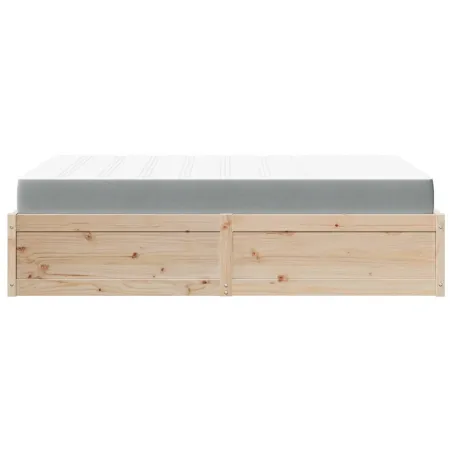 Lit avec matelas 140x190 cm bois massif de pin
