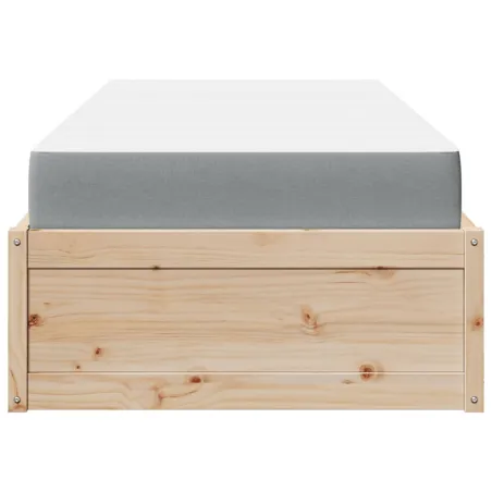 Lit avec matelas 90x190 cm bois massif de pin
