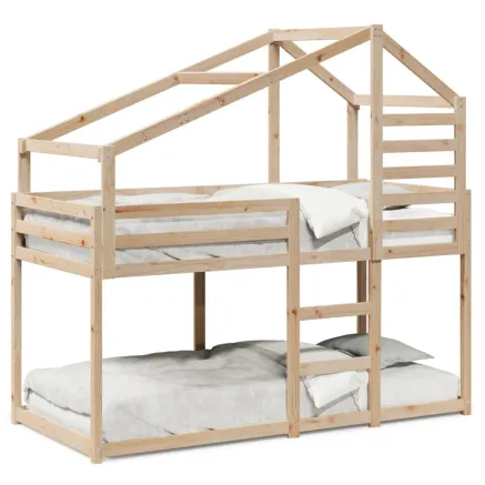 Lit superposé sans matelas 80x200 cm bois de pin massif 2