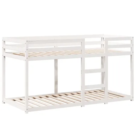 Lit superposé sans matelas blanc 80x200 cm bois de pin massif