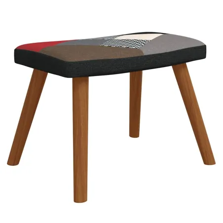 Chaise de relaxation avec repose-pied Patchwork Tissu