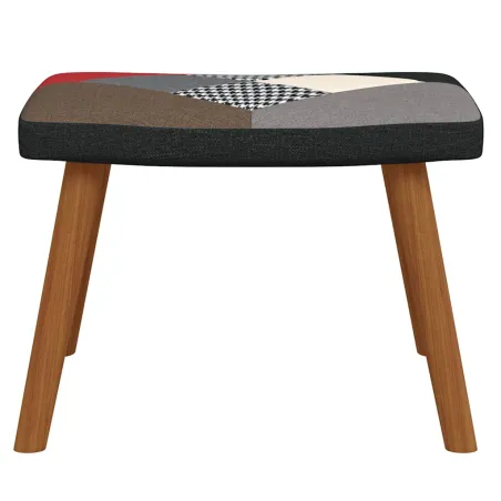 Chaise de relaxation avec repose-pied Patchwork Tissu