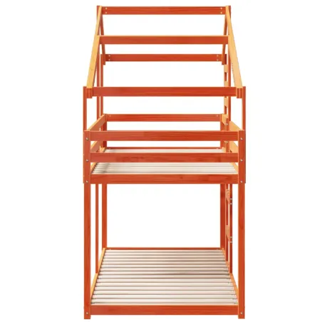 Lit superposé sans matelas cire marron 90x190 cm pin massif