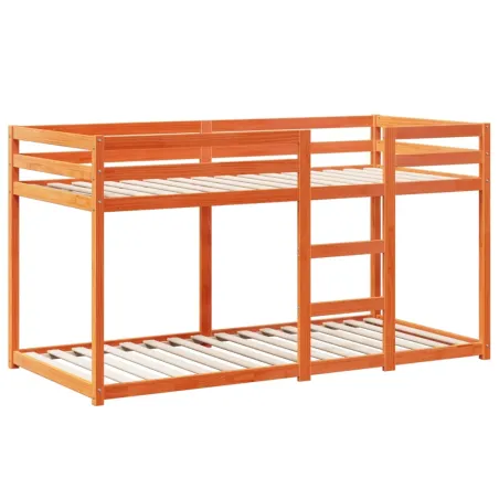 Lit superposé sans matelas cire marron 90x190 cm pin massif