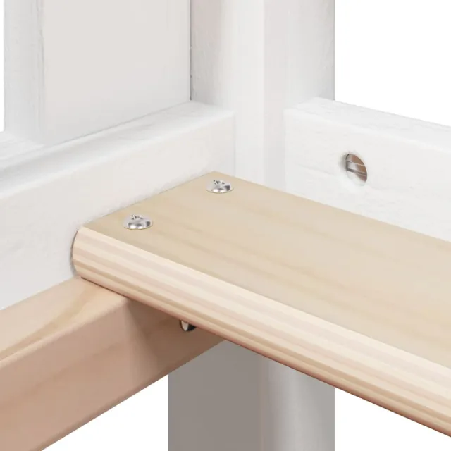 Lit superposé sans matelas blanc 75x190 cm bois de pin massif