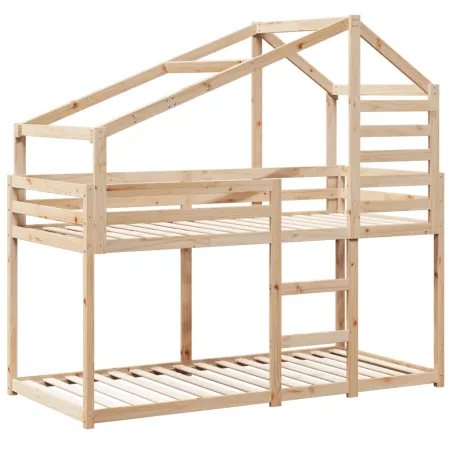 Lit superposé sans matelas 90x190 cm bois de pin massif