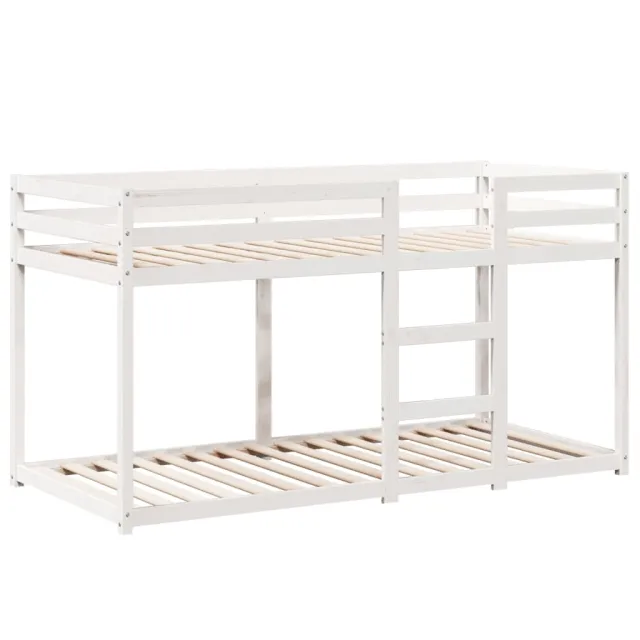 Lit superposé sans matelas blanc 90x190 cm bois de pin massif
