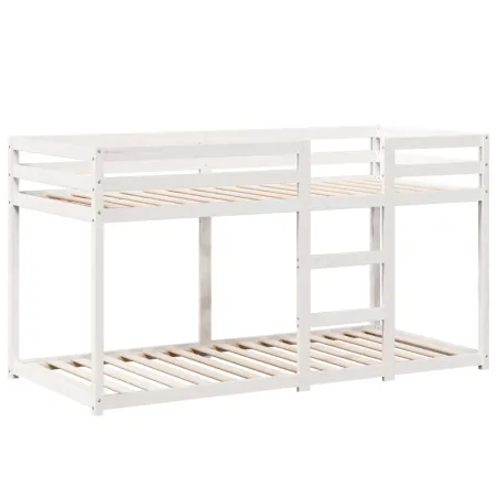 Lit superposé sans matelas blanc 90x190 cm bois de pin massif