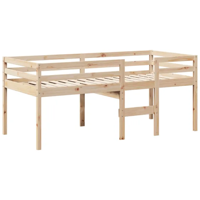 Lit haut sans matelas 90x190 cm bois de pin massif