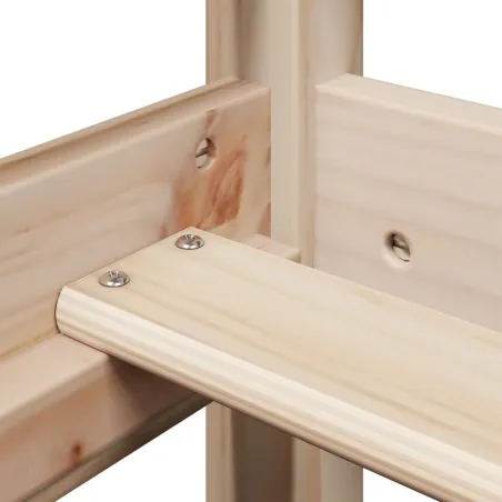 Lit haut sans matelas 90x190 cm bois de pin massif