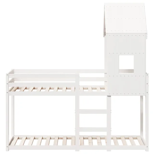 Lit superposé sans matelas blanc 90x200 cm bois de pin massif