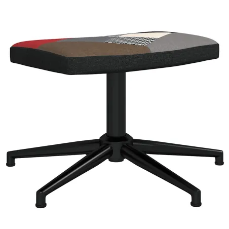 Chaise de relaxation avec tabouret Patchwork Tissu