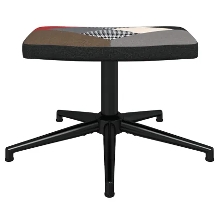 Chaise de relaxation avec tabouret Patchwork Tissu