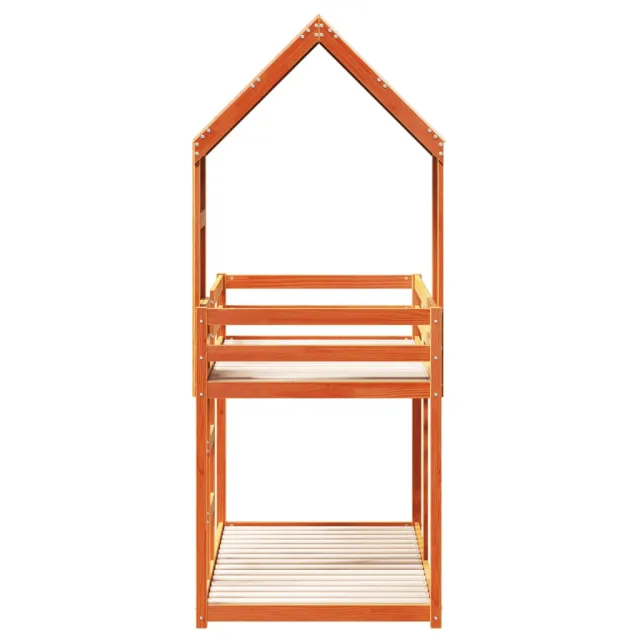 Lit superposé sans matelas cire marron 90x190 cm pin massif