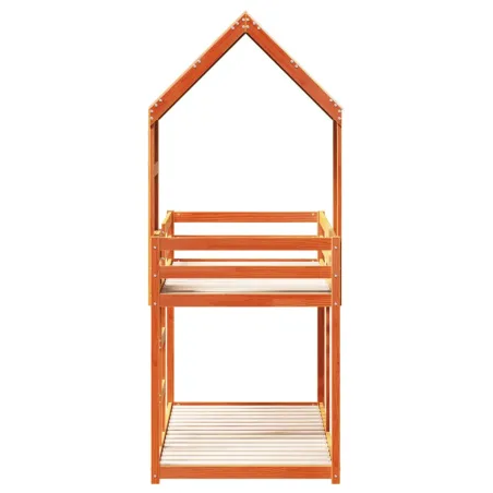 Lit superposé sans matelas cire marron 90x190 cm pin massif