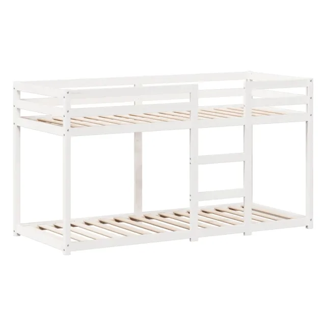 Lit superposé sans matelas blanc 75x190 cm bois de pin massif