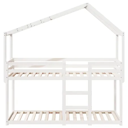 Lit superposé sans matelas blanc 90x200 cm bois de pin massif