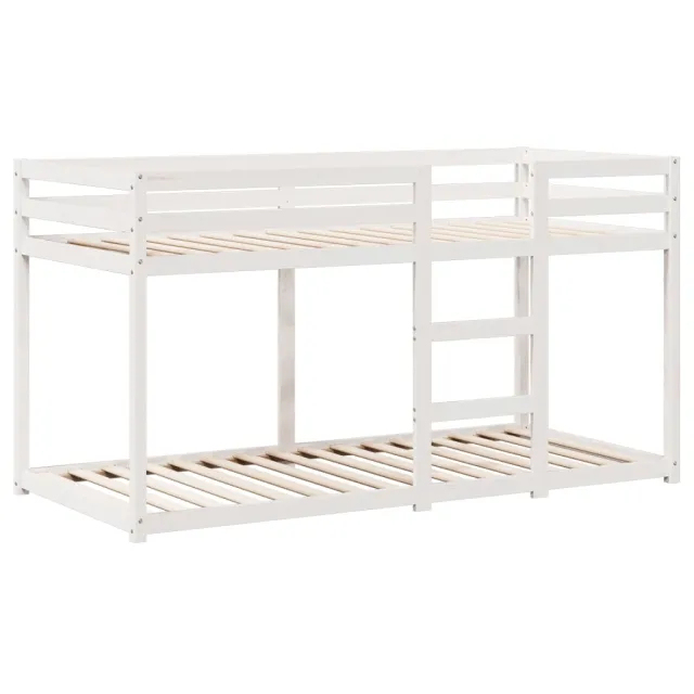 Lit superposé sans matelas blanc 90x190 cm bois de pin massif