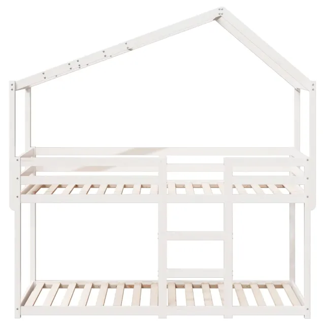 Lit superposé sans matelas blanc 90x190 cm bois de pin massif