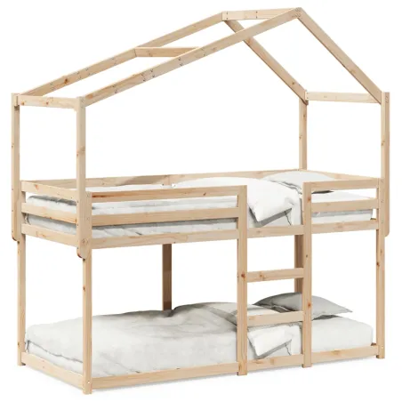 Lit superposé sans matelas 75x190 cm bois de pin massif