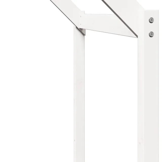 Lit haut sans matelas blanc 80x200 cm bois de pin massif