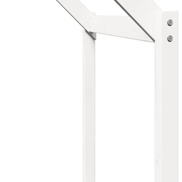 Lit superposé avec échelle et toit sans matelas blanc 90x190 cm