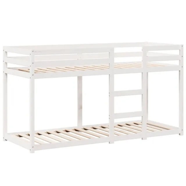 Lit superposé sans matelas blanc 80x200 cm bois de pin massif