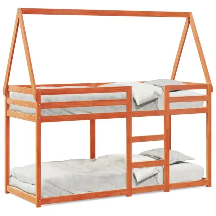Lit superposé sans matelas cire marron 90x190 cm pin massif 2