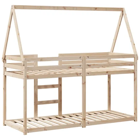 Lit superposé sans matelas 75x190 cm bois de pin massif