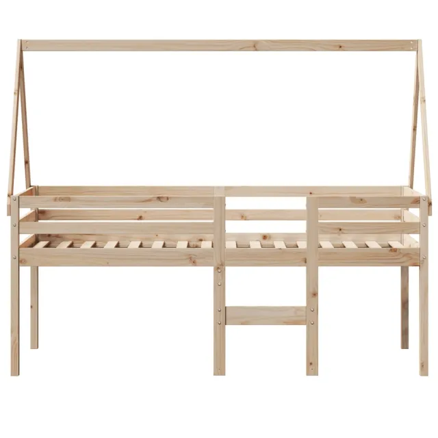 Lit haut sans matelas 80x200 cm bois de pin massif