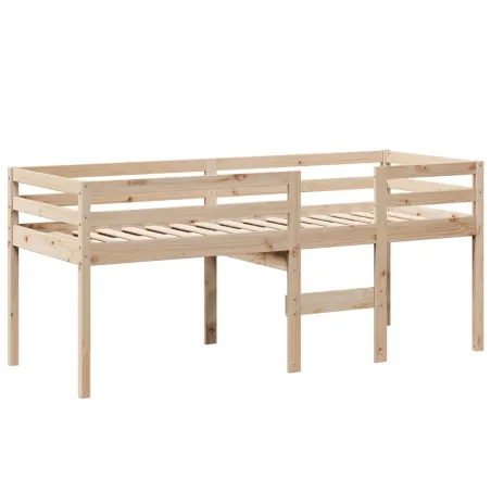 Lit haut sans matelas 90x190 cm bois de pin massif
