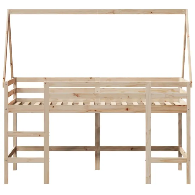 Lit superposé avec échelle et toit sans matelas 90x200 cm