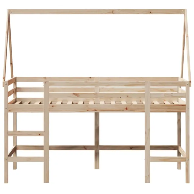 Lit superposé avec échelle et toit sans matelas 80x200 cm