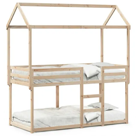 Lit superposé sans matelas 90x200 cm bois de pin massif