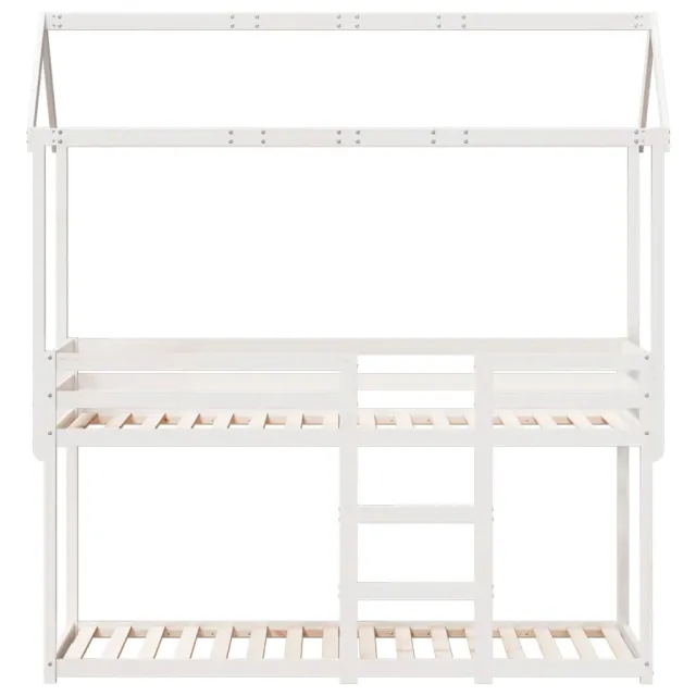 Lit superposé sans matelas blanc 80x200 cm bois de pin massif