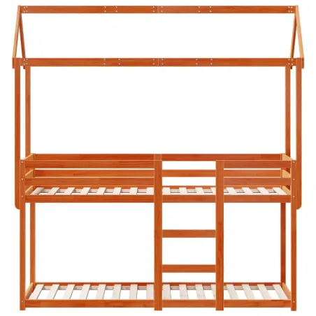 Lit superposé sans matelas cire marron 80x200 cm pin massif