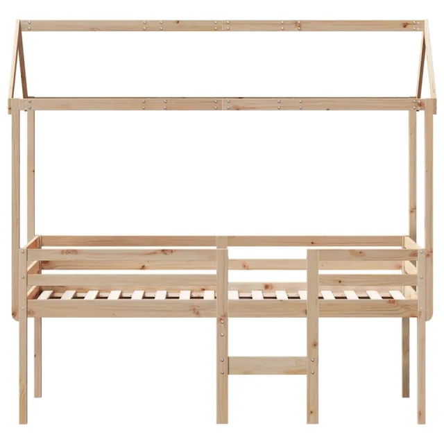 Lit haut sans matelas 75x190 cm bois de pin massif