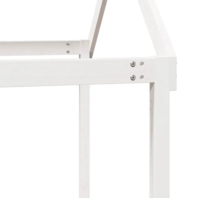 Lit haut sans matelas blanc 75x190 cm bois de pin massif