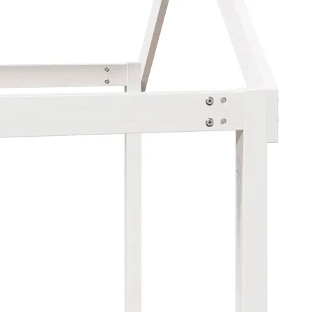 Lit haut sans matelas blanc 75x190 cm bois de pin massif