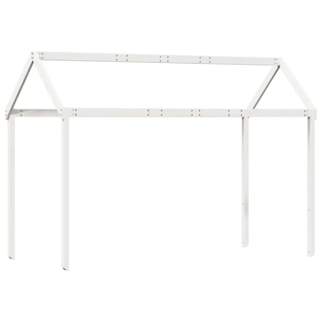 Lit superposé avec échelle et toit sans matelas blanc 90x190 cm