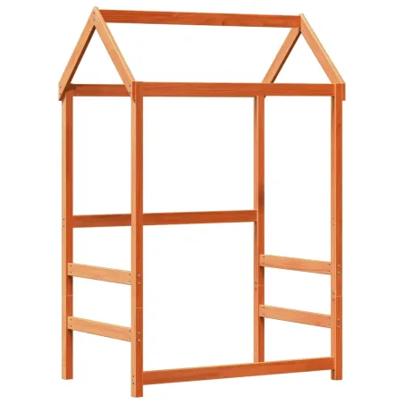 Cadre de lit avec toit sans matelas cire marron 100x200 cm