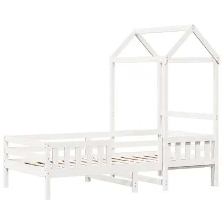 Cadre de lit avec toit sans matelas blanc 80x200 cm