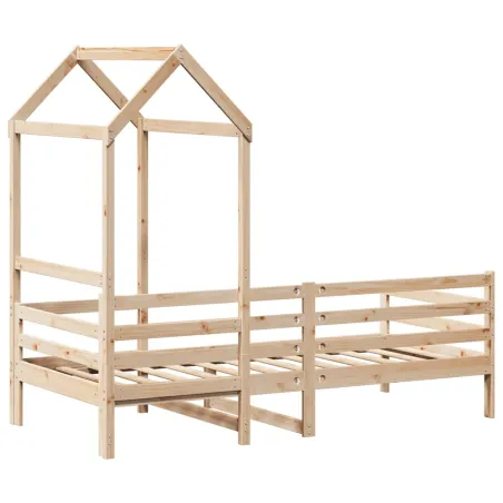 Lit de jour avec toit sans matelas 90x190 cm bois massif