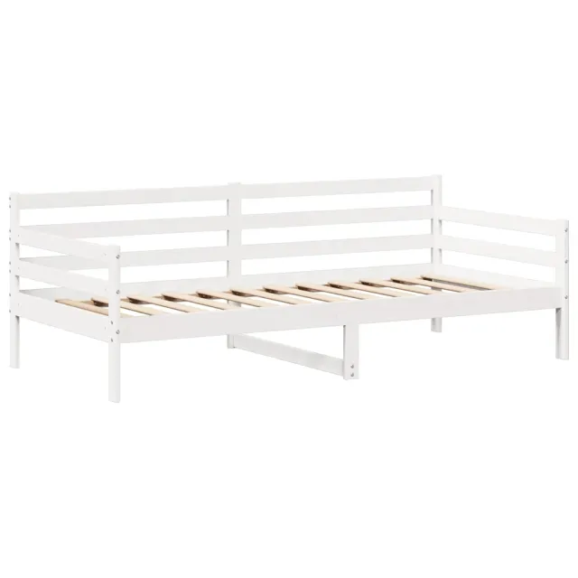 Lit de jour avec toit sans matelas blanc 80x200 cm bois massif