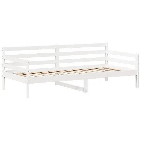 Lit de jour avec toit sans matelas blanc 80x200 cm bois massif